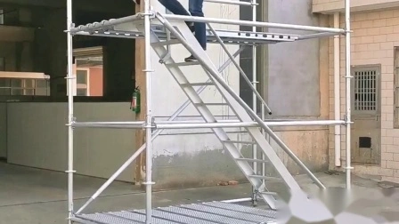 Torre de andaime Ringlock de aço galvanizado com escada para trabalho aéreo com certificação ANSI